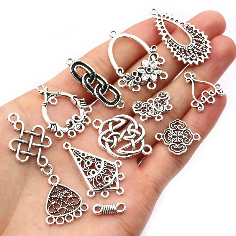 20pcs Boho Style Vintage Pendant Charms Connector DIY Jewelry Making Accessories for Earrings Necklace Craft Findings image 6