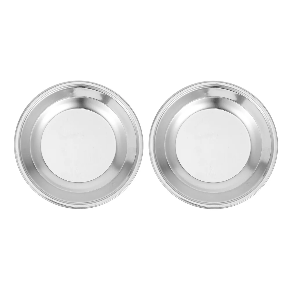 

2Pcs Stainless Steel Tea Bag Saucer Round Plate Organizer Storage Tray Holder for Home Kitchen Dining Table Tea Accessories