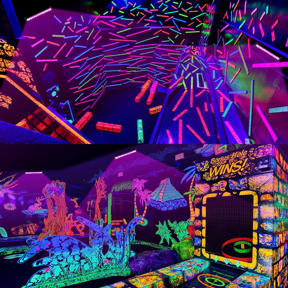 40LED الأشعة فوق البنفسجية الضوء الأسود 5.9ft الحبل ، المحمولة الجدار غسالة الضوء ، الفلورسنت حفلة عيد ميلاد هالوين غرفة نوم عيد الميلاد الزفاف ضوء المرحلة #6