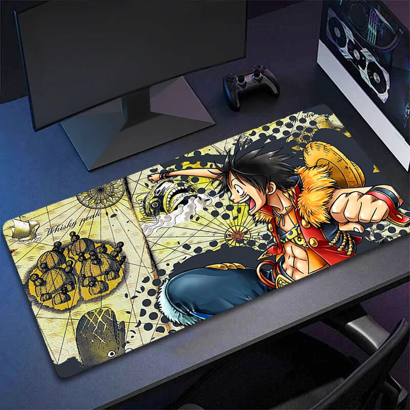 Large Gaming Mousepad M-Monkey D. Luffys New Keyboard Pad Gamer Mouse Pad On The Table Speed Desk Mat Anime 900x400 Mouse Mat