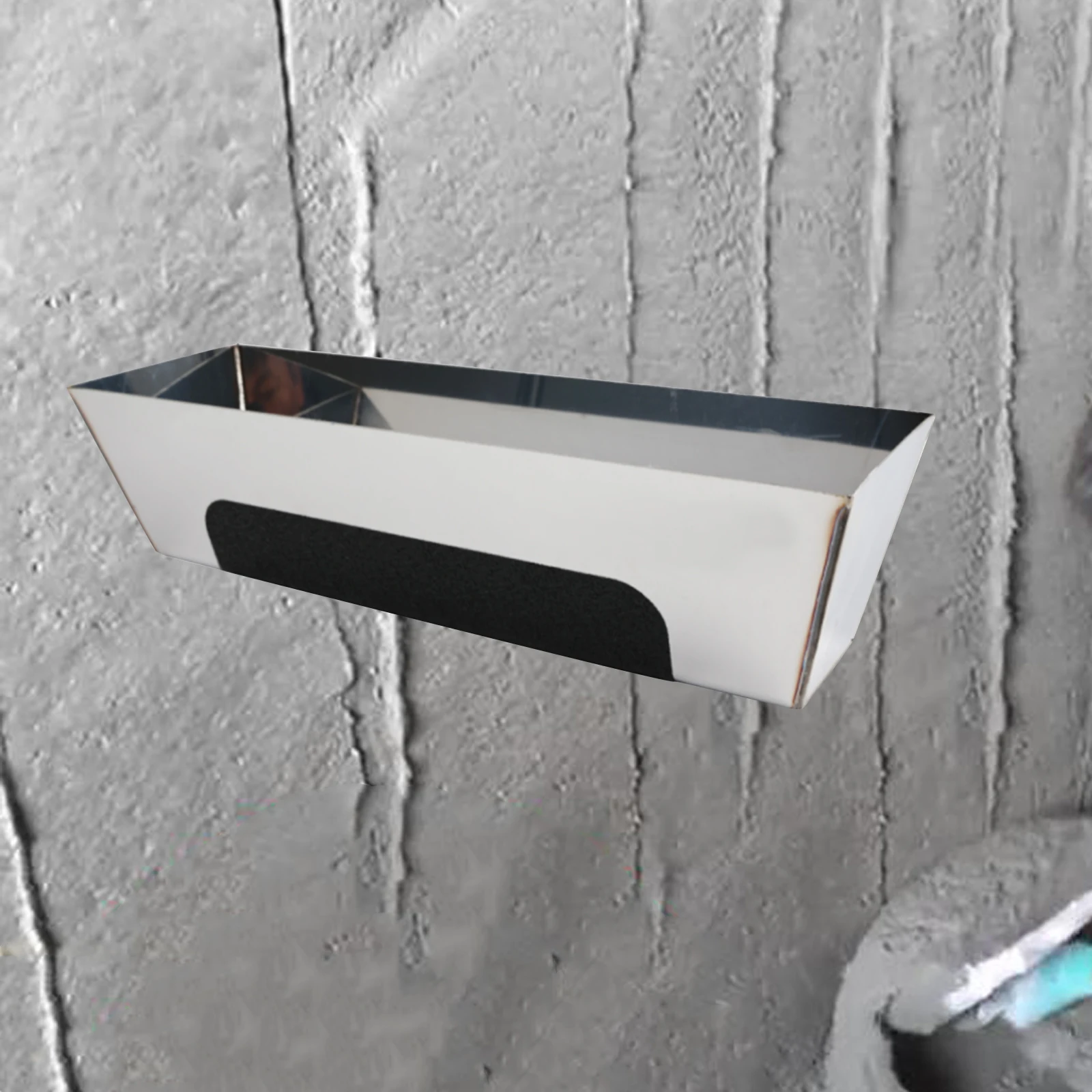 Panela de lama de aço inoxidável de 10-16 polegadas com almofada antiderrapante para carpintaria DIY Panela de lama resistente para drywall Raspagem de lama de gesso