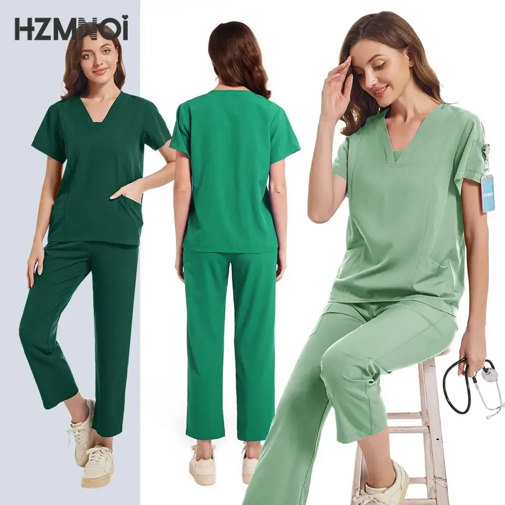 Los más nuevos uniformes quirúrgicos de enfermería para mujer, uniformes de médico y enfermera, pantalones rectos para hombre, conjunto exfoliante, ropa médica, ropa de trabajo para salón de belleza