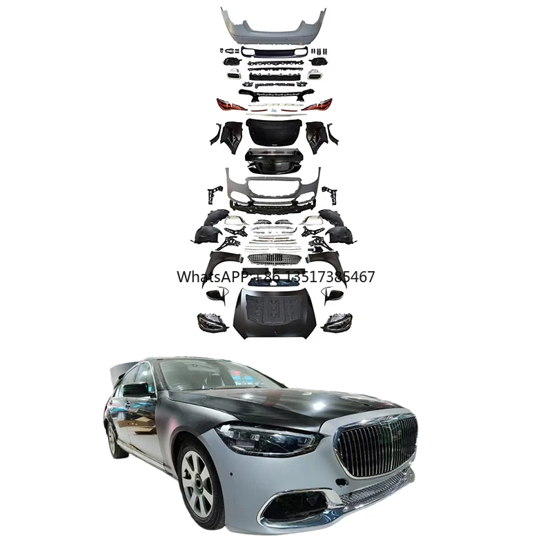 Factory Direct For Mercedes S-Class W221 to W223 Style Body Kit Headlights taillights hood mudguard grille