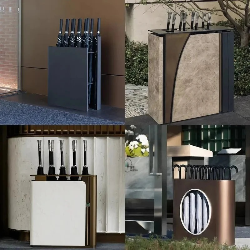 Deluxe Umbrella Storage Rack with Drip Tray for Hotel Lobby Office Entrance Business Umbrella Stand Organizer