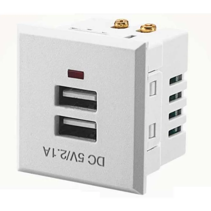 Fonte preto branco 5v 2.1a incorporado dupla usb ac tomada de alimentação usb cartão-tipo de tomada de mesa dc carregamento módulo de tomada de energia