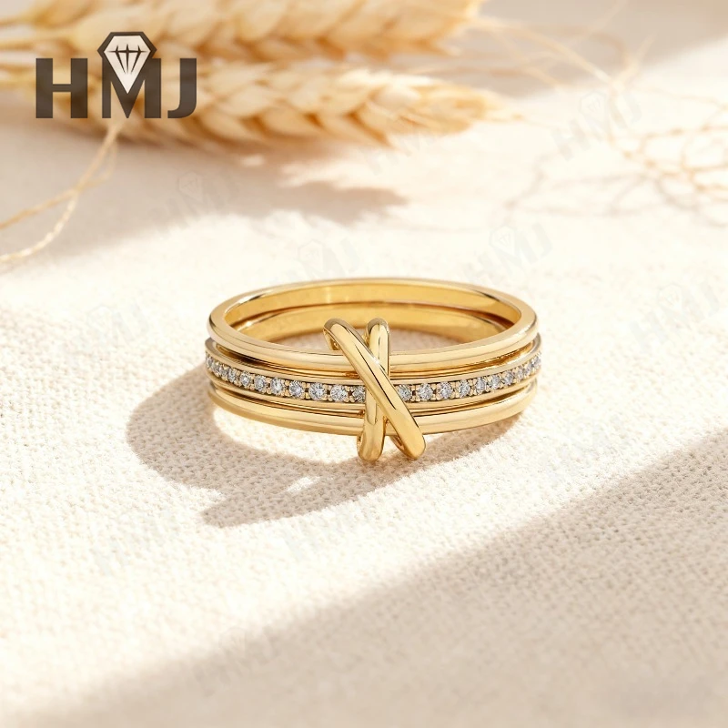 خاتم مويسانيتي مستدير القطع من الذهب الأبيض/الذهب الأصفر المتلألئ VVS1 تصميم مثالي هدية عيد الميلاد وعيد الفصح لها #1