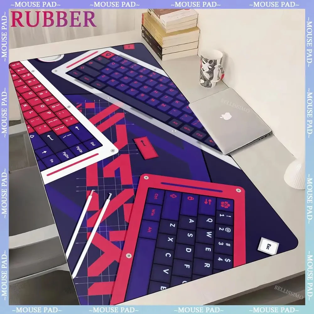 Powder blue keyboard pattern large mouse pad gamer office pad mouse pads light game room accessories desk mat art keyboard pad