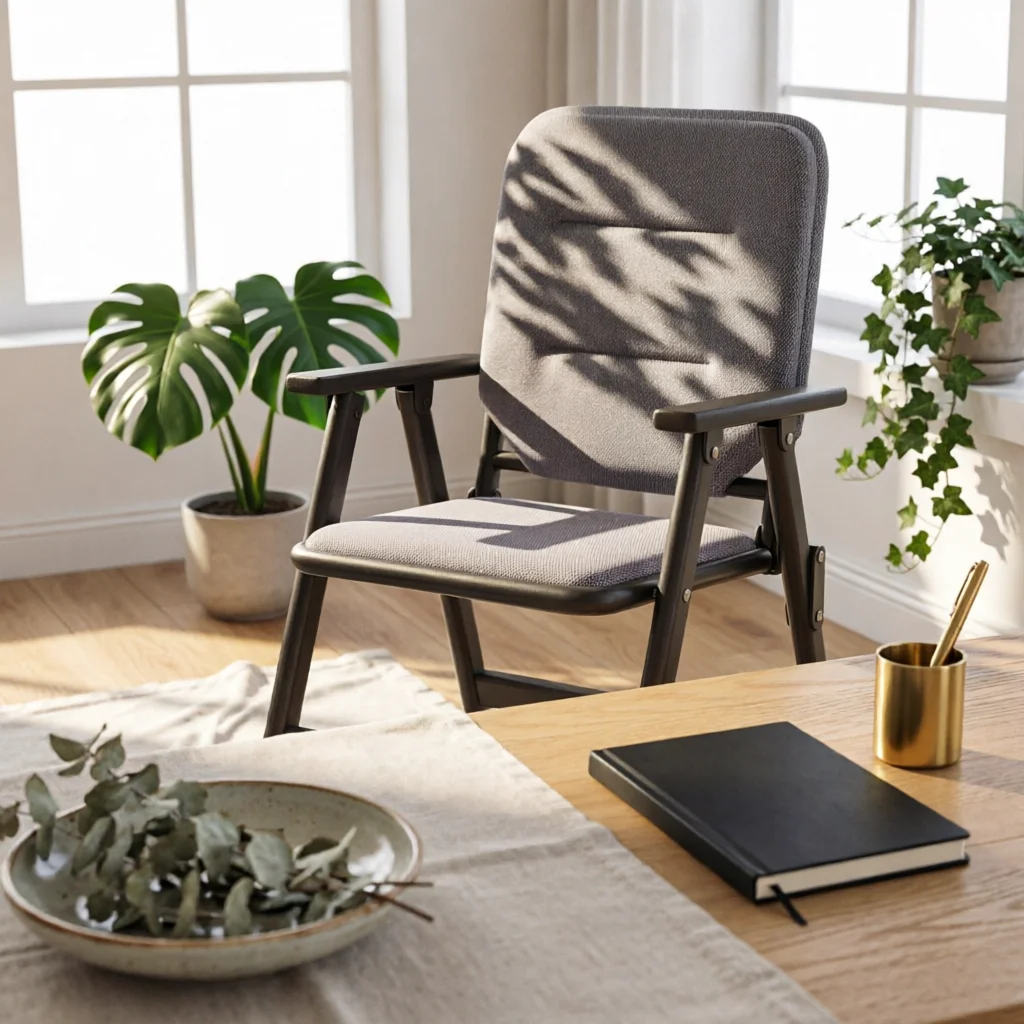 Folding Chair with Padded Seat Portable Padded Folding Chair Furniture Long-Lasting No Assembly Required for Professionals