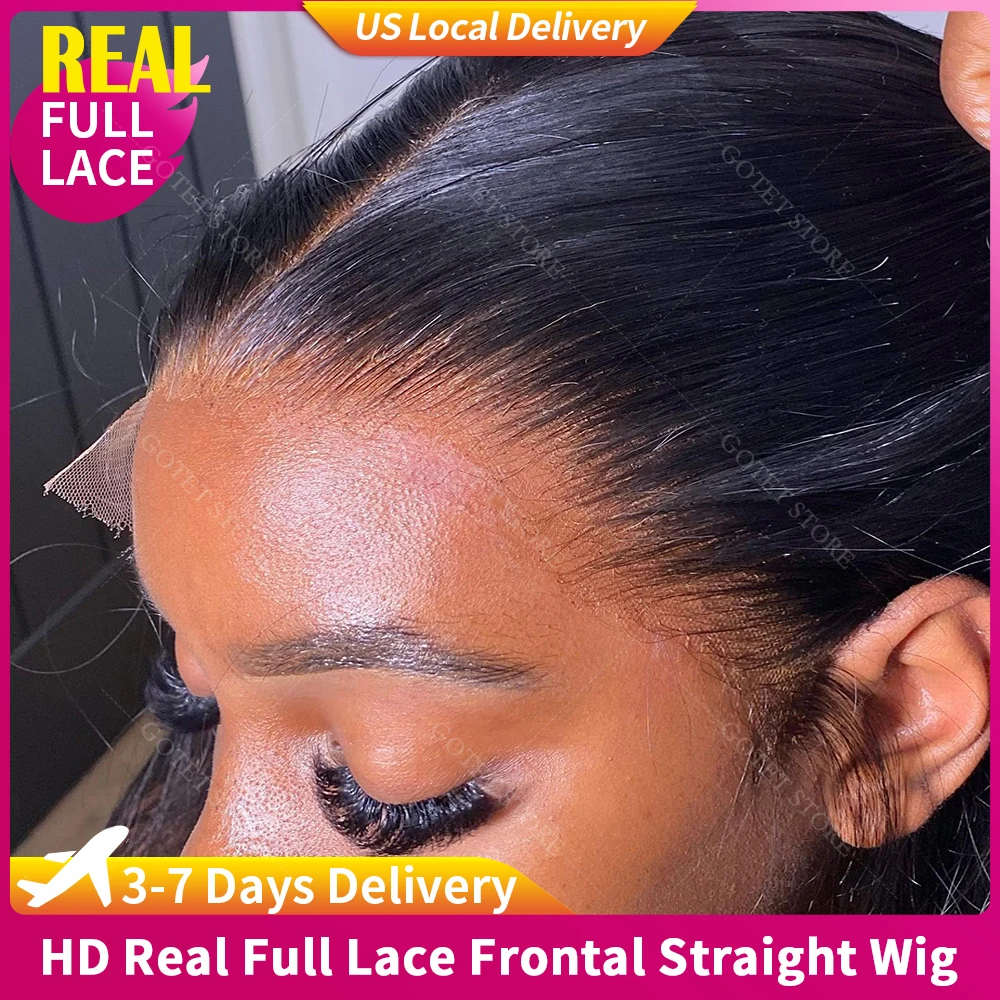 العظام مستقيم حقيقي كامل تذوب جلود 100% ريال HD شعر مستعار دانتيل شعري عقدة غير مرئية الرباط 360 كامل الدانتيل الجبهة الباروكات الشعر البشري #1