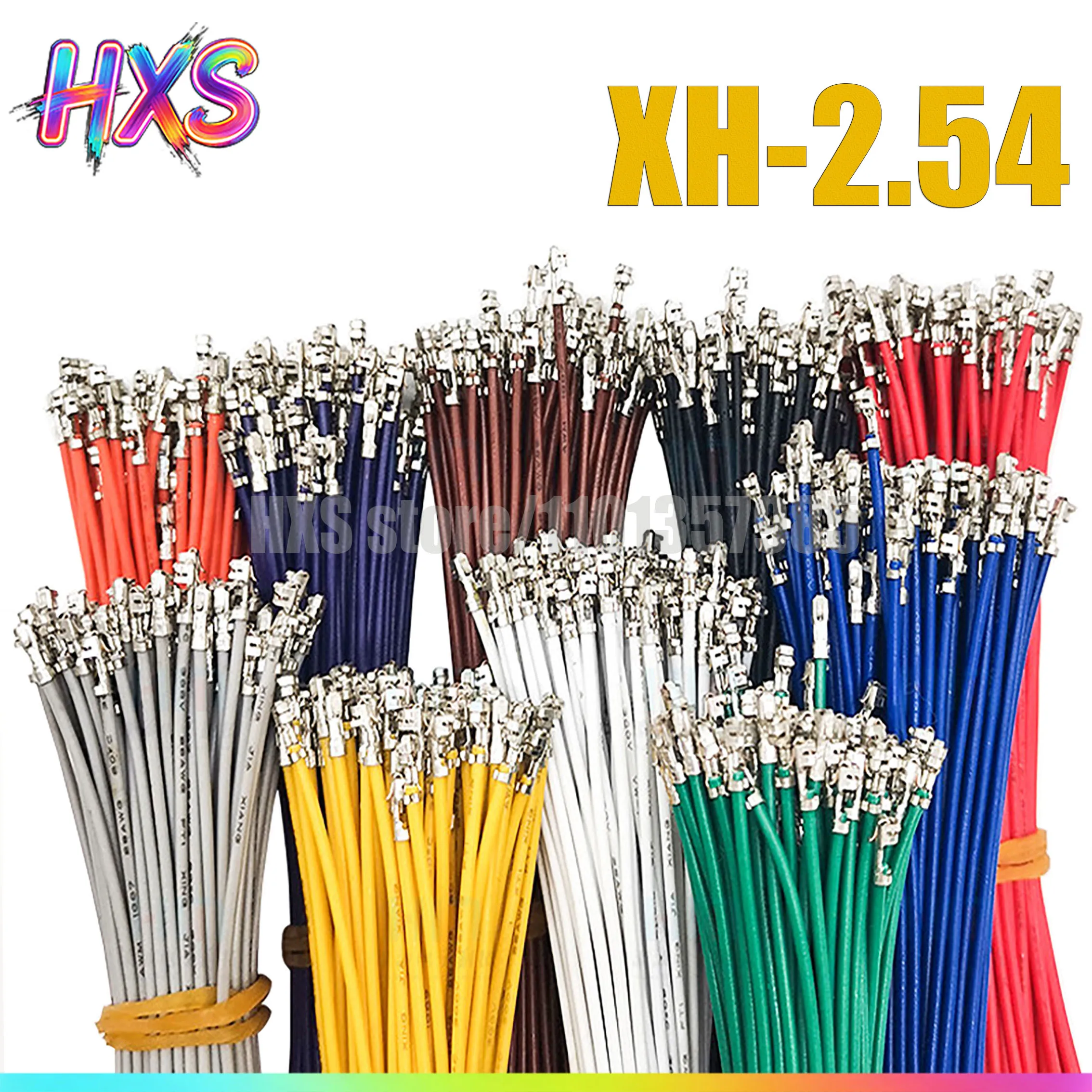 50PCS 26AWG 24AWG 22AWG Electronic Wire Color XH2.54 Terminal Wire Spacing 2.54mm Single and Double Head Pressure Spring