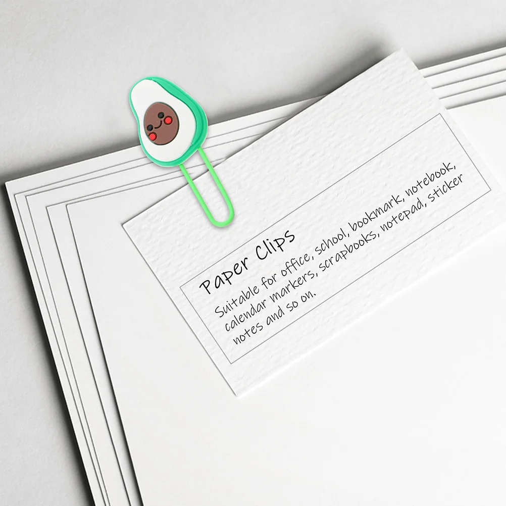 8Pcs Avocado Shaped Paper Clips Cute Small Filing Bookmarks Office School Use Avocado Paper Clips Cute Paperclips