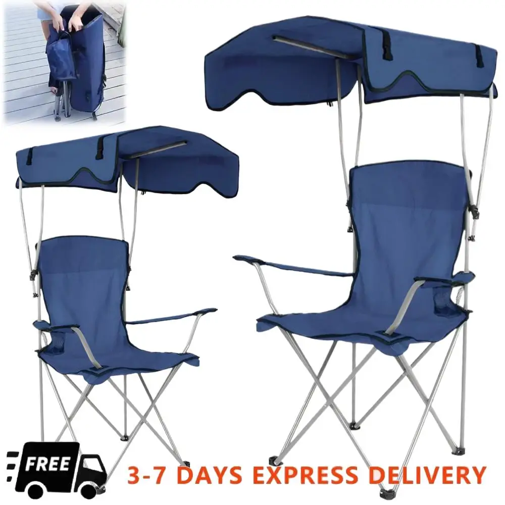 

Large Camping Lawn Chair Sun Protection Folding Fishing Chair Waterproof Portable Sunshade Chair for Picnics Outdoor Activities