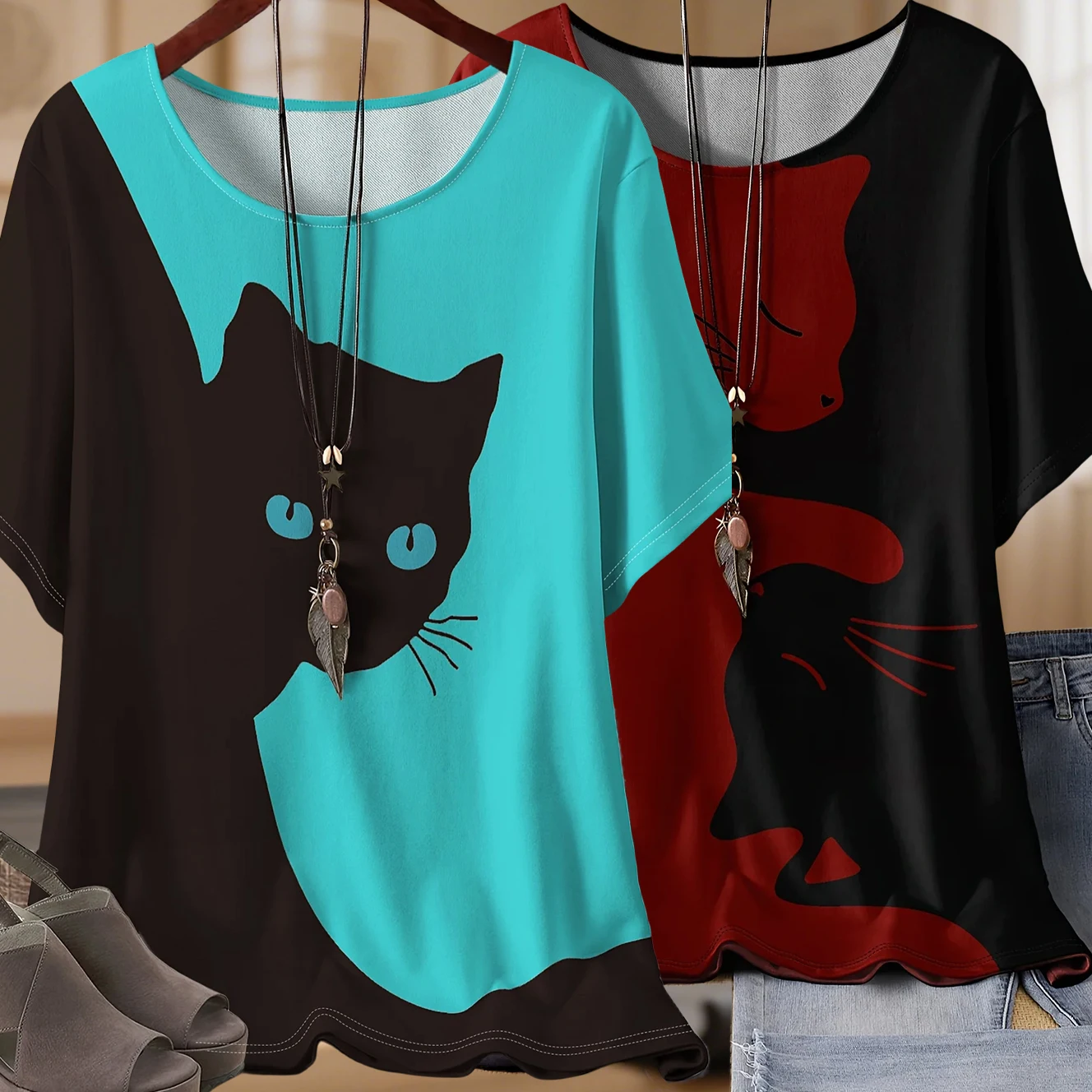 

2026 Women's Short Sleeved Round Neck Plus Size Quick Drying Comfortable Sports and Leisure T-shirt Outdoor Street Fashion Top