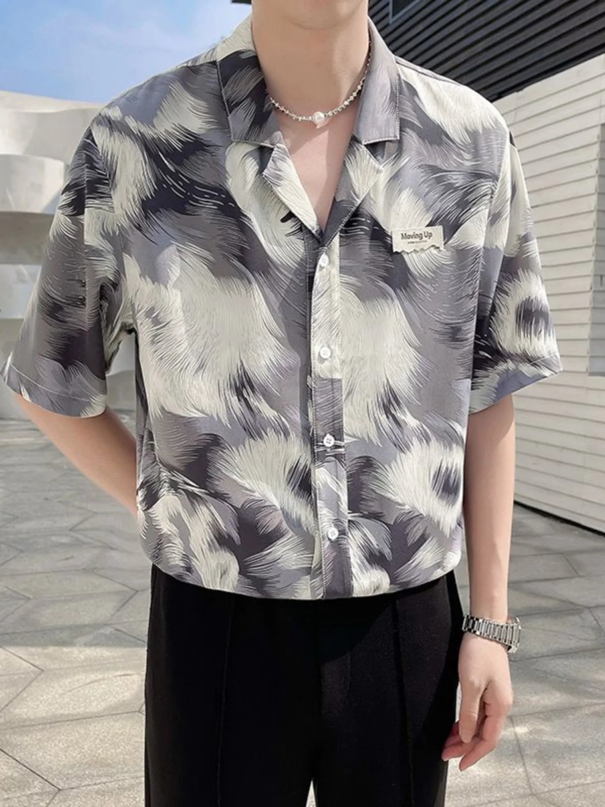 

Летний мужской Tie Dye Ice Silk Flower ort Sve irt f Sve Beach Hawaii Sle Vaion mid Sve irt Дышащий