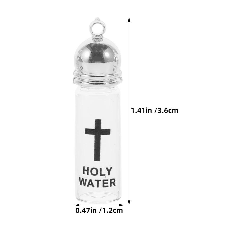 4 قطع من زجاجات المياه المقدسة بتصميم زجاجي مانعة للتسرب وحاويات معمودية مسيحية محمولة دينية #3