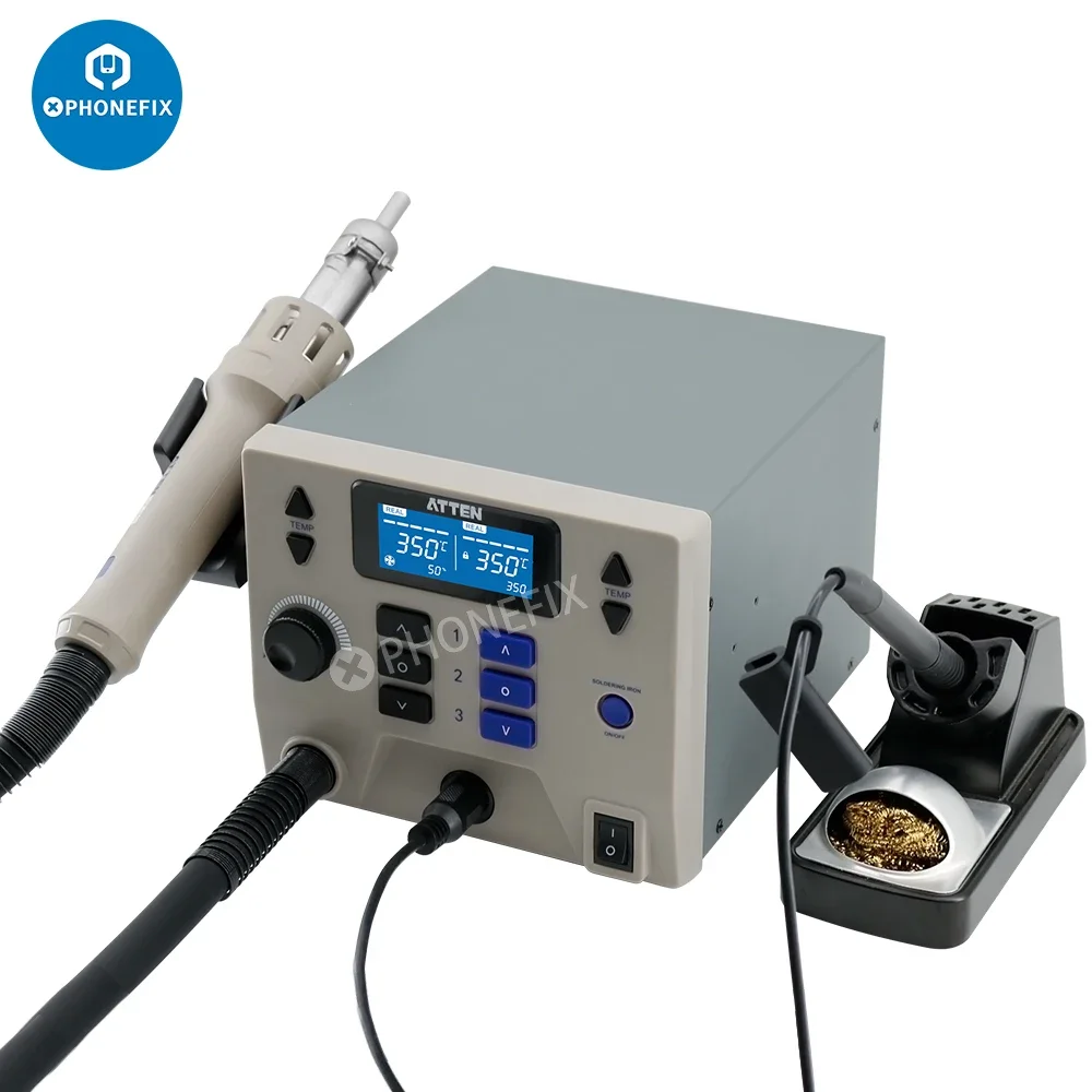 ATTEN ST-8902D 1300W 2 in 1 Hot Air Desoldering T12 Solder Station Upgrade ST-862D for Phone PCB Chip Rapid Heating BGA Repair