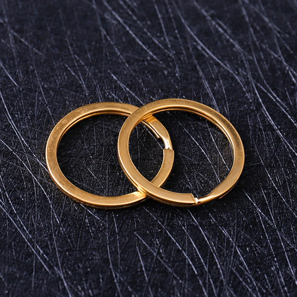 

100 Pcs Key Ring Accessories Metal Keychain Rings Simple Style Iron Key Rings Round Replacements Portable Flat Secure Handmade