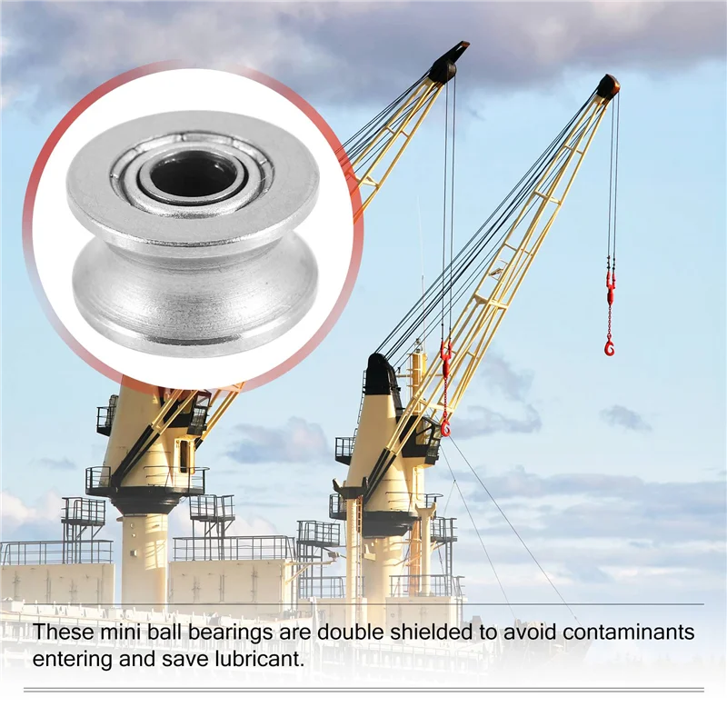 LICE-10 Pz Cuscinetto con scanalatura a U U624ZZ Puleggia con cuscinetto a sfere con scanalatura a V durevole in acciaio al carbonio per sistemi di movimento lineare con binario