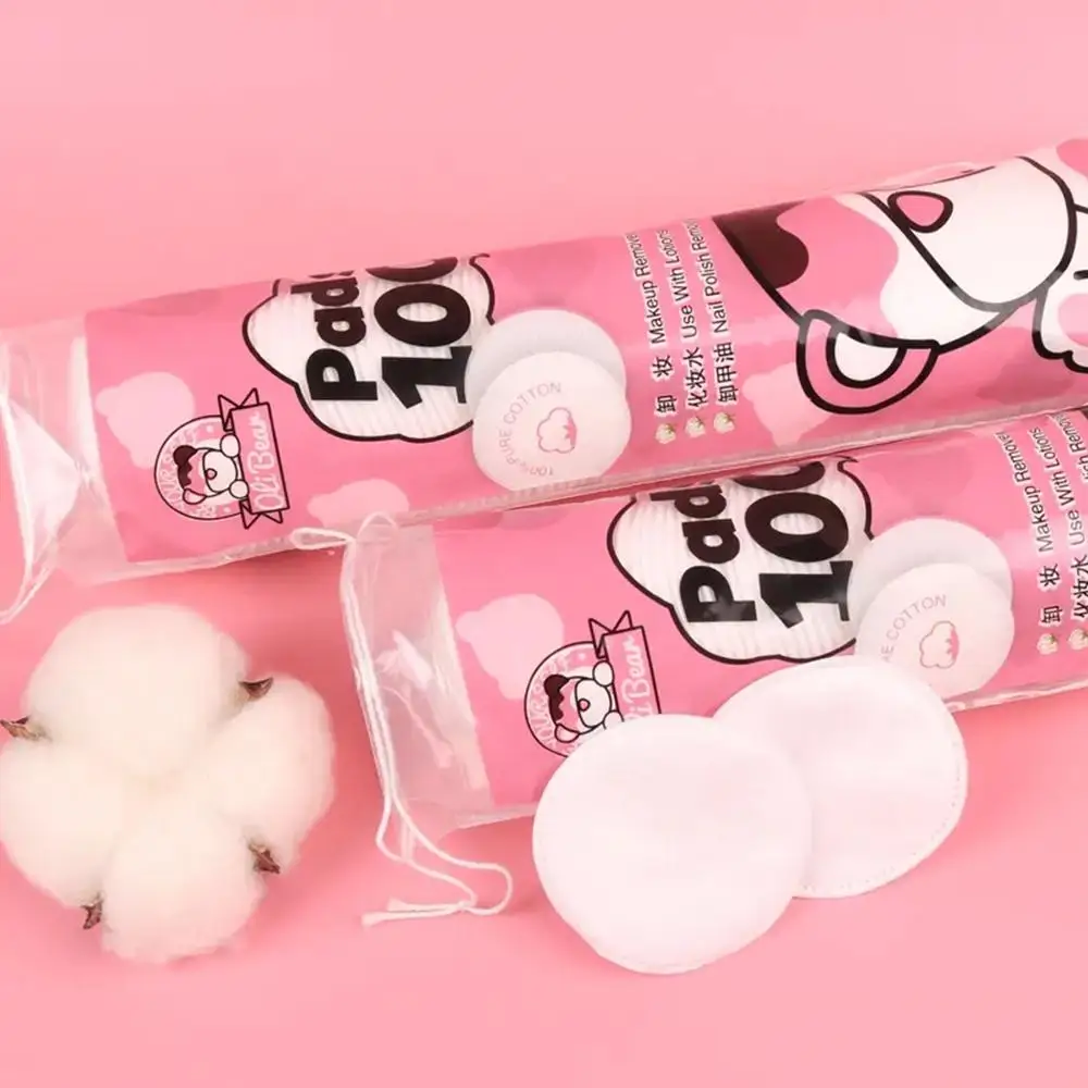 Dischetti di cotone da 100 pezzi Dischetti rotondi per trucco in cotone morbido per rimuovere lo smalto Dischetti struccanti monouso in cotone pulito per il viso