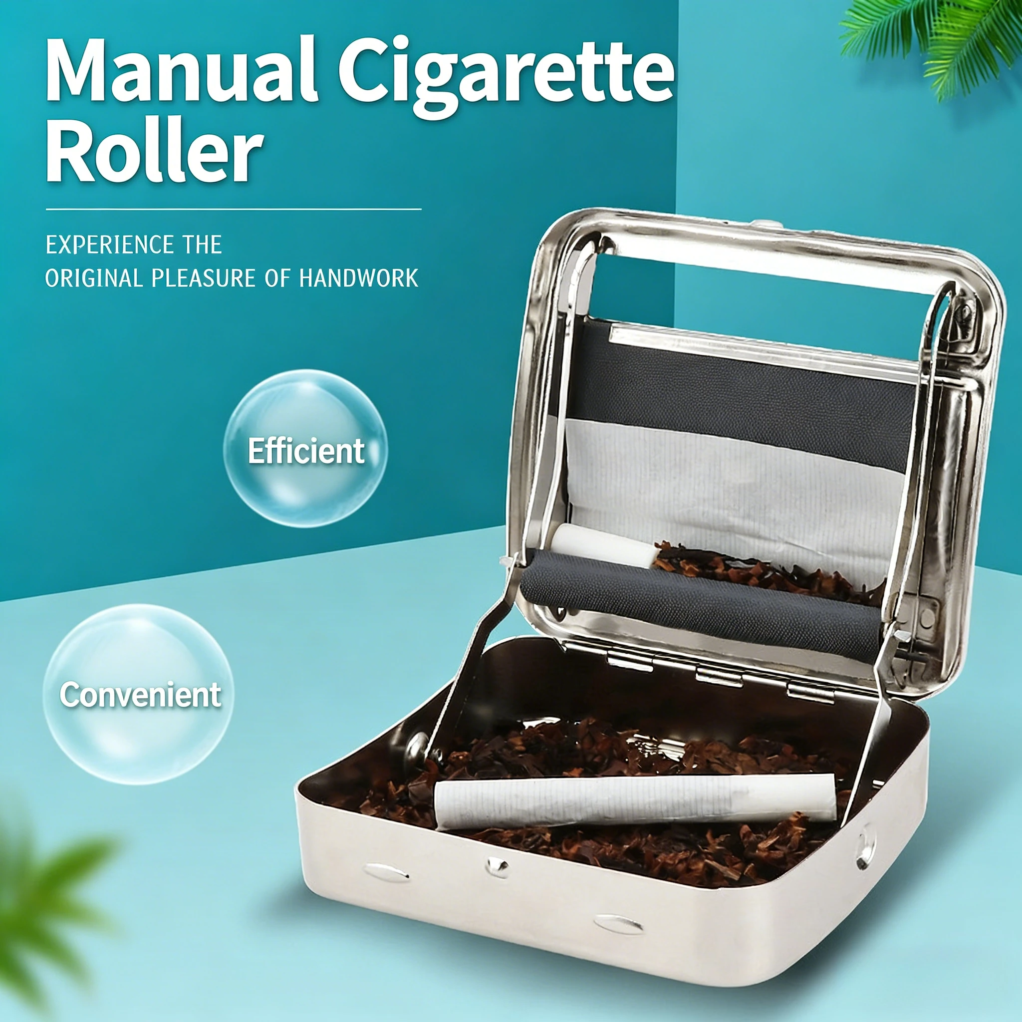 

70mm 78mm 110mm Adjustable Metal Cigarette Roller, Manual Injector with Storage Box, Silver Tobacco Rolling Kit