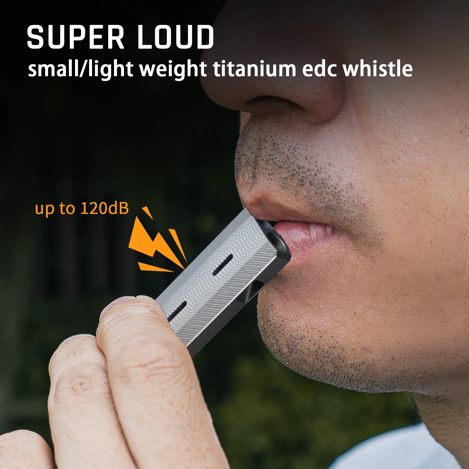 Popular EDC Metal Titanium Alloy Whistle for Sports Referee Double Hole Basketball Whistle for Wilderness Usage