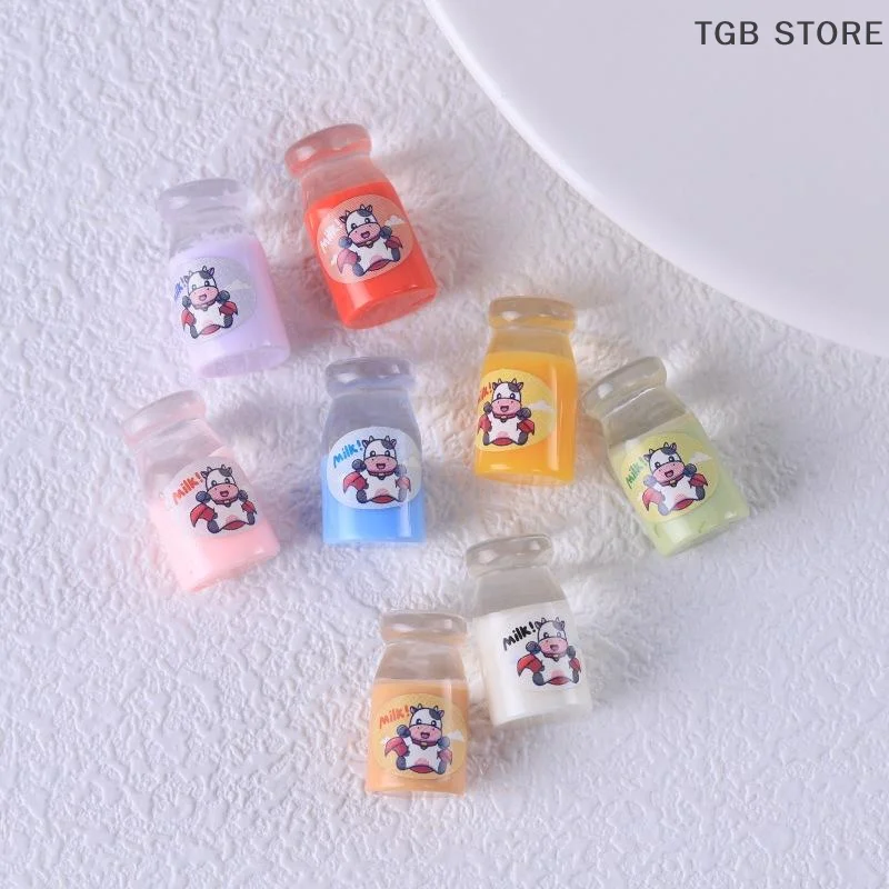 ขวดนมเรซิ่นใสจำลอง 10 ชิ้น ของเล่นบ้านตุ๊กตา ของตกแต่งจิ๋ว น่ารัก ของประดับตกแต่งสไตล์สาวหวาน ของขวัญสำหรับเด็ก