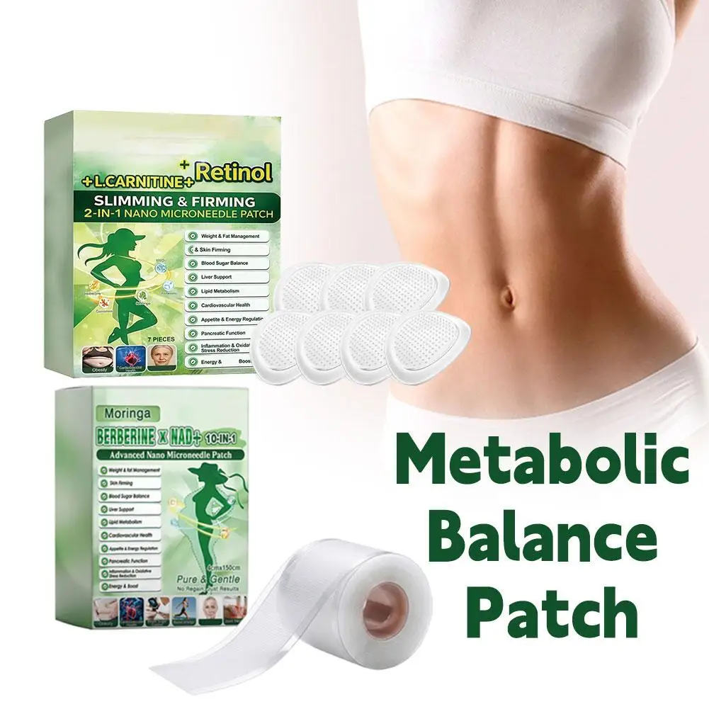 Caffeine Retinol Slimming Firming 2-in-1 Nano Microneedle Patch Weight Fat Management Moringa Berberine NAD+ Advanced Stickers
