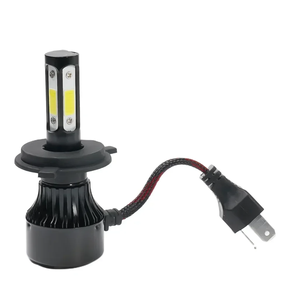 

High/Low Beam Headlights LED Spotlight Waterproof 2500W 375000LM 4-Sides 6500K Bulbs H4 Replacement Shockproof