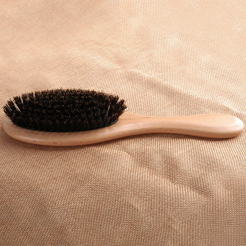 

Wooden Handle Hairdressing Comb Anti-static Bristle Massage Scalp Care Accessory Healthy Hair Long Durability Best Gift