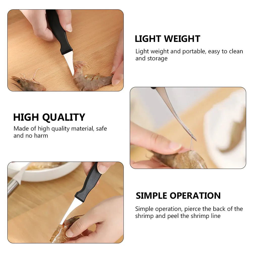 

4pcs Stainless Steel Shrimp Deveiner Tool For Home Restaurant Use, Shrimp Line Peeler Cleaner, Seafood Cleaning Knife, Kitchen