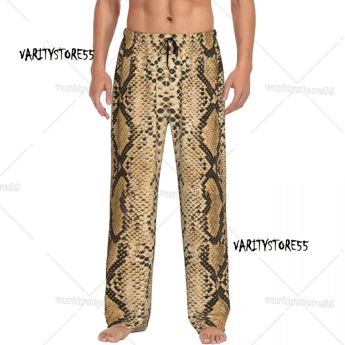 

Винтажные мужские штаны для сна из змеиной кожи, мужские брюки для отдыха, мужские пижамные штаны