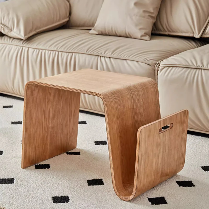 

Nordic Solid Wood Coffee Table with N-Shaped Design Multi-Functional Side Table for Sofa/Living Room Space-Saving Home Decor