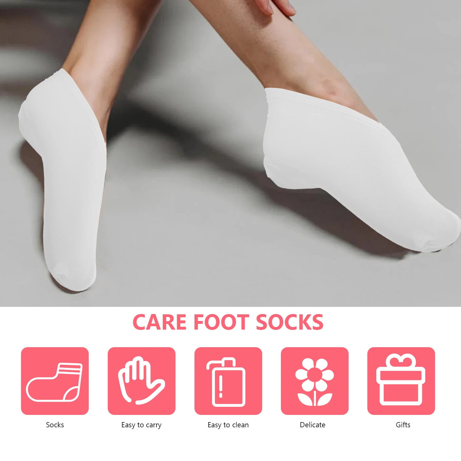 

Skin-Friendly Cotton Spandex Foot Care Socks Moisturizing Anti-Cracking Stretchy Socks For Daily Wear Lightweight Travel