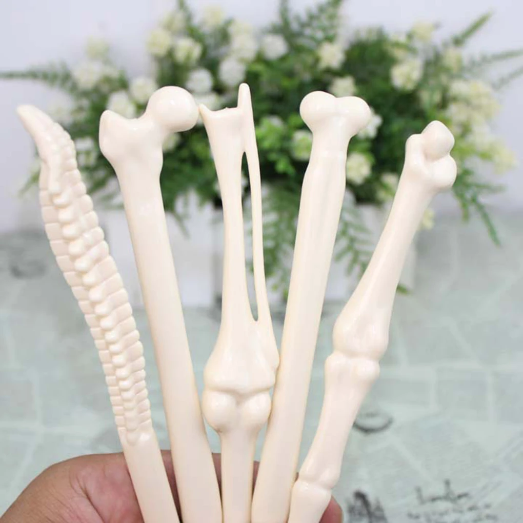 

5pcs Bone Design Ballpiont Pens with Black Ink for Artist School Students Office