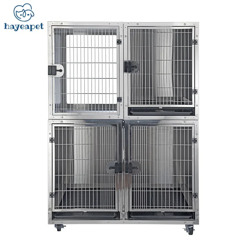 Hayeapet China Made Vet Stainless Steel small animal Acrylic Show Case Pet display Cage for pet shops clinics HCB-102 show