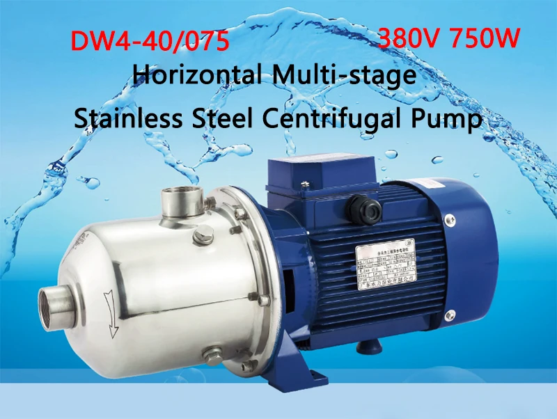 Water Pump DW4-40/075 Horizontal Multi-stage Stainless Steel Centrifugal Pump Hot Water Pump Food Hygiene Pump Circulating Pump