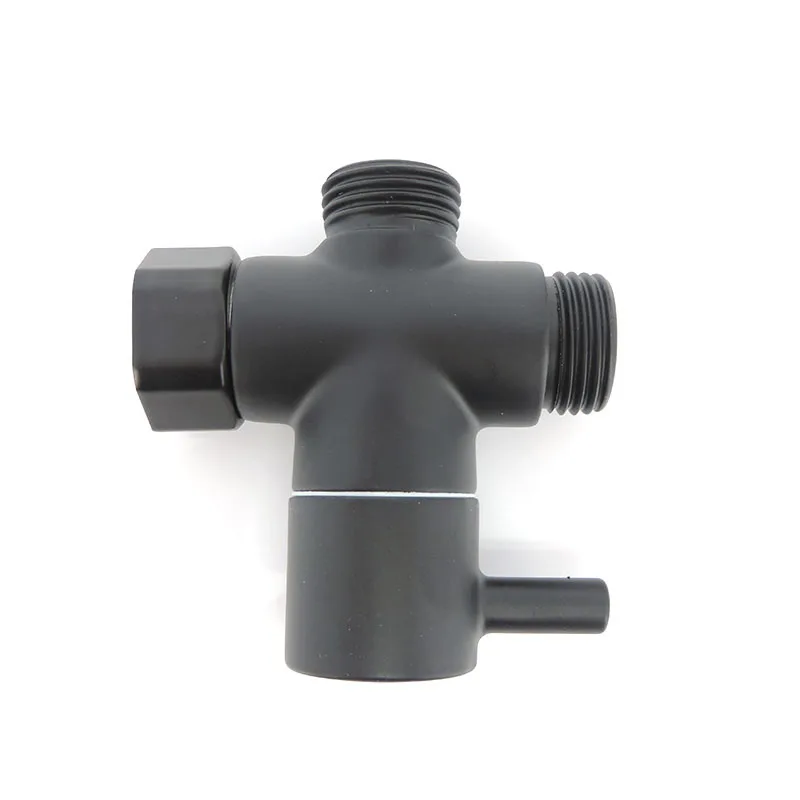 Negro G7/8 "G1/2" 20mm 22mm válvula desviadora macho T válvula de llenado en T de 3 vías agua inodoro baño cabezal de ducha adaptador de conector EE. UU.