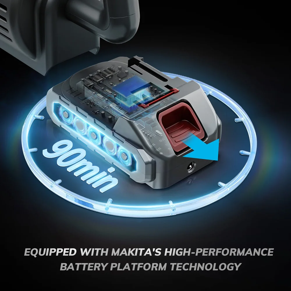 مكنسة كهربائية محمولة لاسلكية MIUI مع شاشة تعمل باللمس، بطارية قوية قابلة لإعادة الشحن بقوة 20 كيلو باسكال، ضوء LED، تروس ثنائية