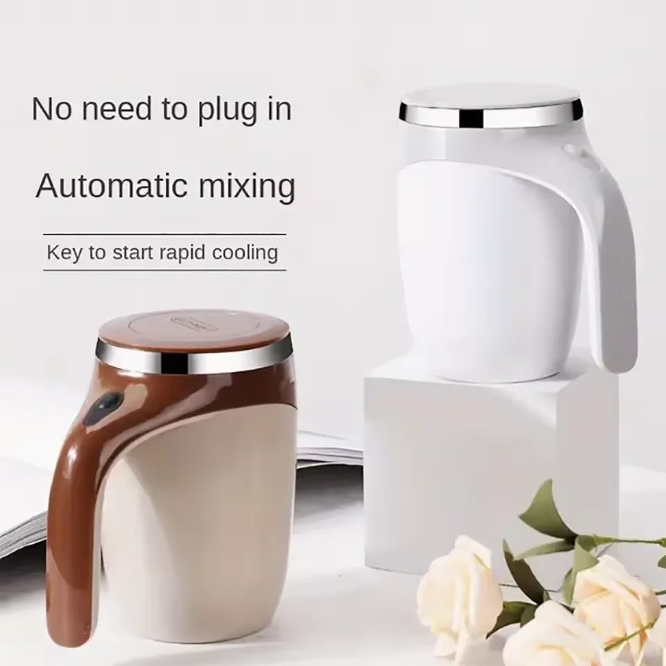 Rechargeable Electric Automatic Stirring Magnetic Mug 380ml Stainless Steel Mixer Coffee Milk Mixing Cup Perfect Drinking Tool