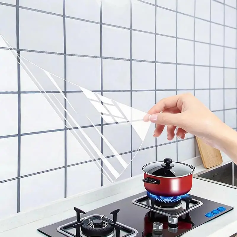 Transparent Kitchen Oil Proof Wall Sticker Heat Resistant Self Adhesive Wall Protector Film For Stove Cabinet 45/60cm*2M