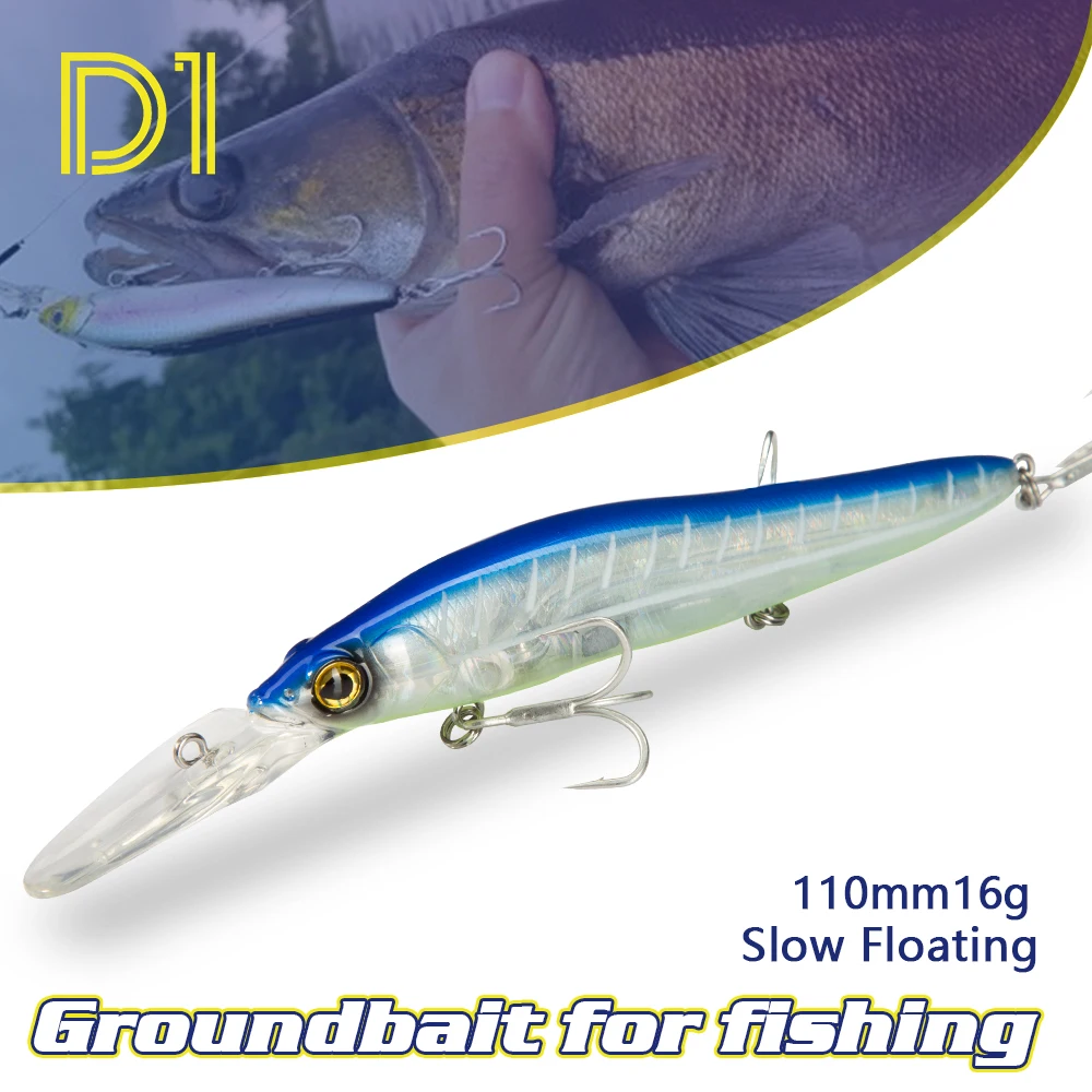 

D1 Bass Jerkbait Воблер 110 мм 16 г VISION ONETEN + 2 медленная плавающая приманка, новинка 2020 гольян, подвесная искусственная приманка для щуки для рыбалки