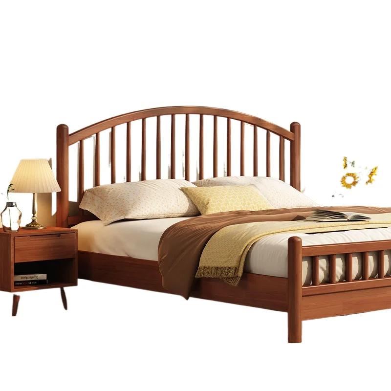 

Nordic solid wood bed double single Windsor bed modern simple Japanese master bedroom storage bed limited time clearance