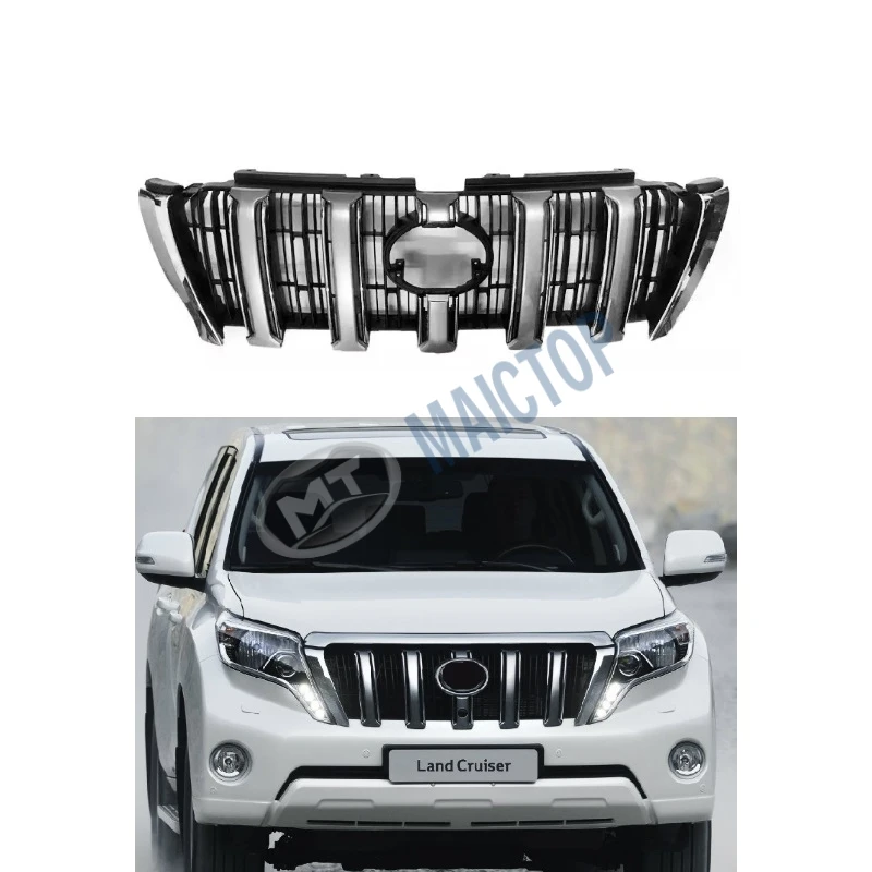 

Modification MAICTOP Car Accessories Front Parrilla Bumper Grille Chrome Grill for Land Cruiser Prado 150 Lc150 Fj150 2014-2017