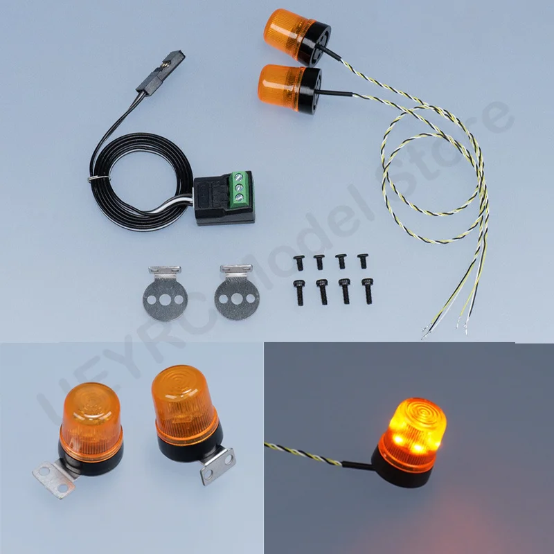 

2pcs LED Rotating Light Engineering Lighting for 1/14 Tamiya RC Truck SCANIA 770S R620 Volvo BENZ MAN Car