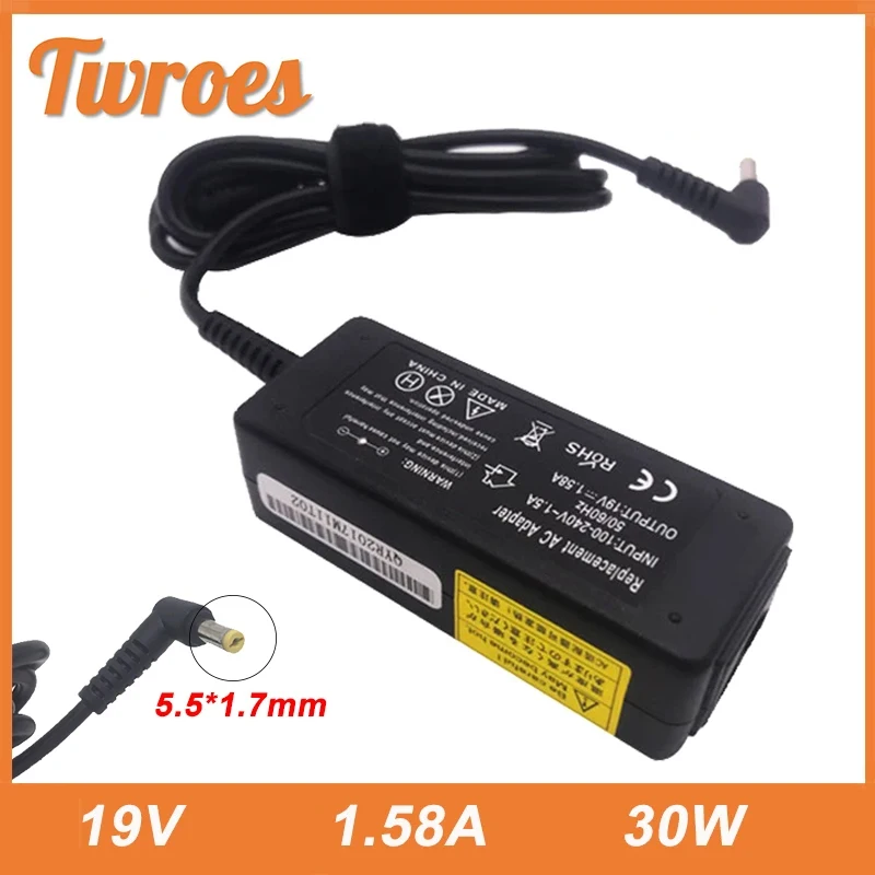 19V 1.58A 30W 5.5*1.7mm Laptop Charger Adapter AC For Acer For Dell Inspiron Mini 9 10 12 1010 Portable Power Supply