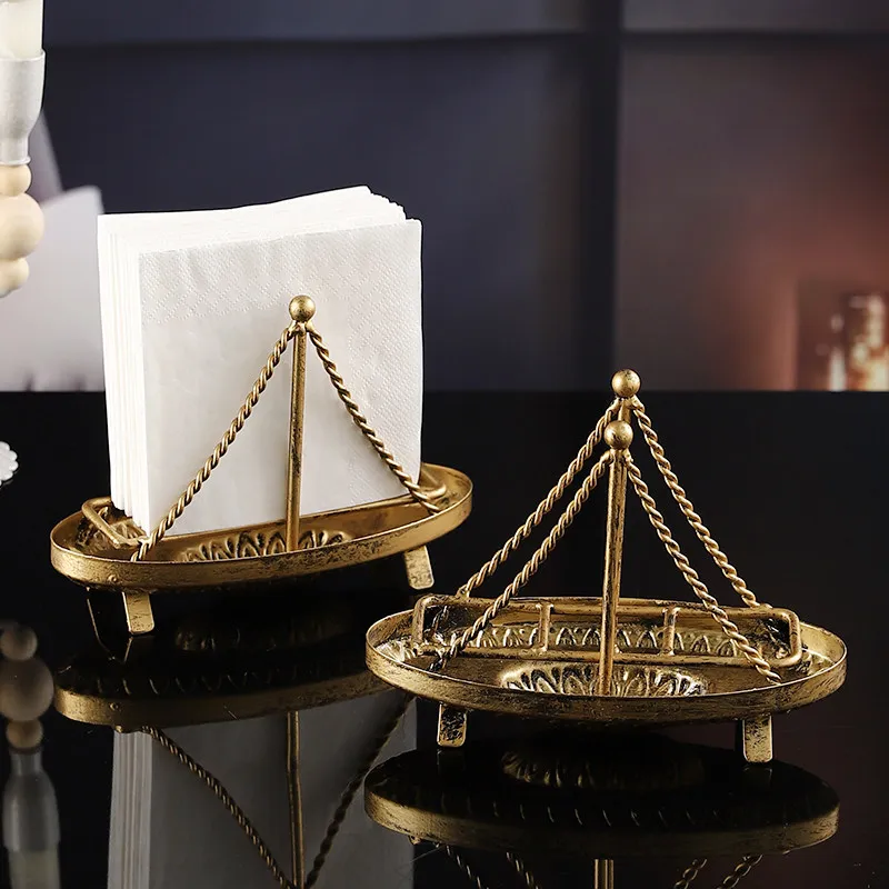 Metal Tissue Holder Stand Nordic Creative Craft Napkin Rack for Cafe Hotel Restaurant Art Desktop Paper Dispenser Decor