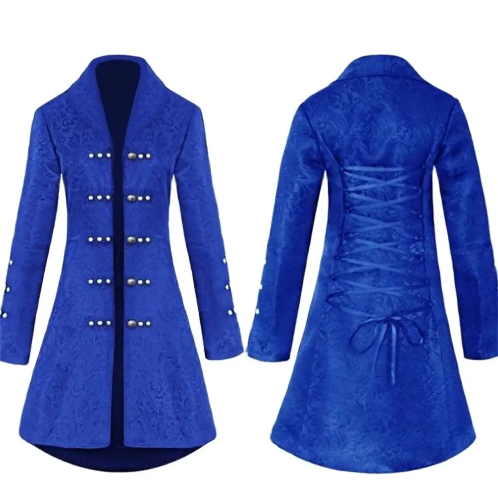 

White Jacquard Gothic Steampunk Jacket Pirate Coat Womens Vintage Medieval Victorian Renaissance Jackets Coat Halloween Costume