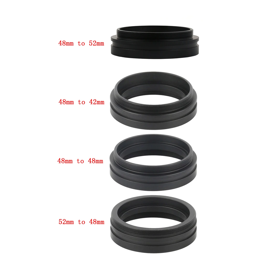 Anillo adaptador de objetivo de metal con rosca M52 a M48/M48 a M48/M48 a M42 X 0,75 para microscopio estéreo SZM y SZ