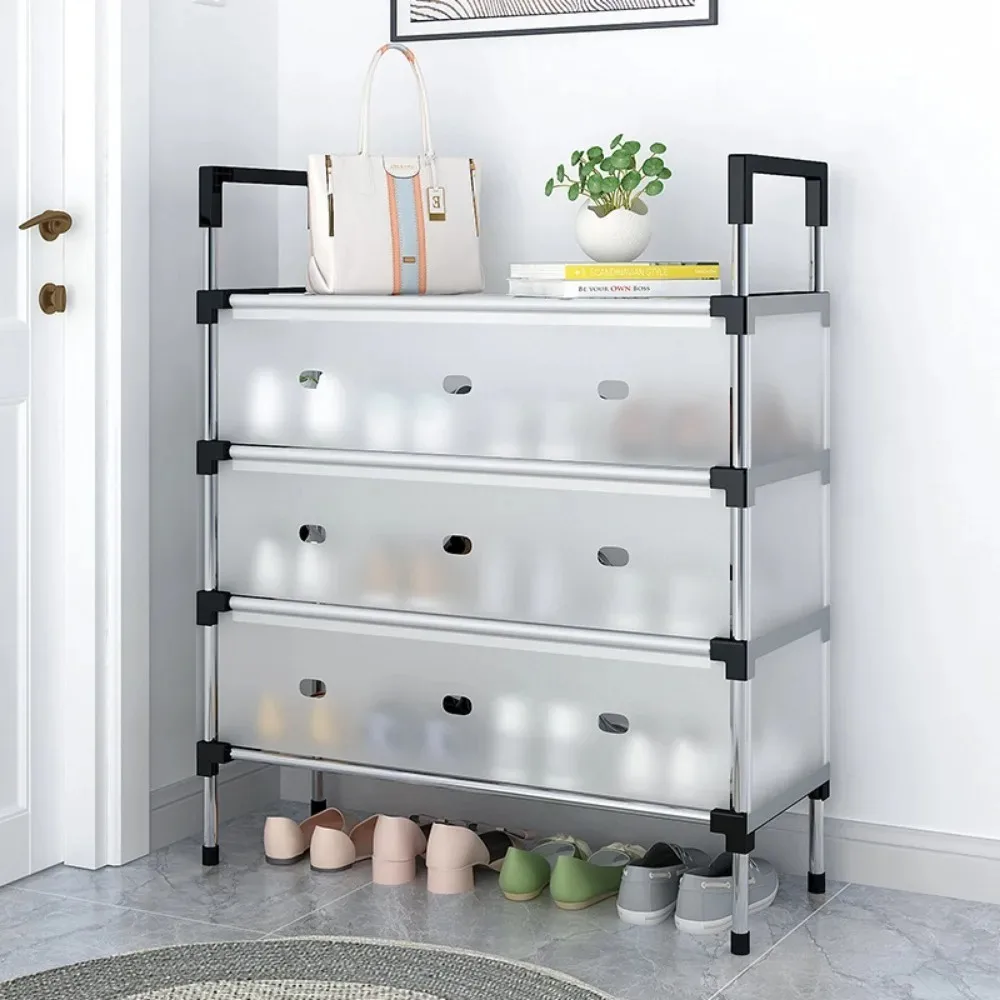 Dustproof DIY Shoe Rack Stainless Steel Pipes Household Multilayer Economical Space Saving Durable And Long-Lasting Shoes Rack