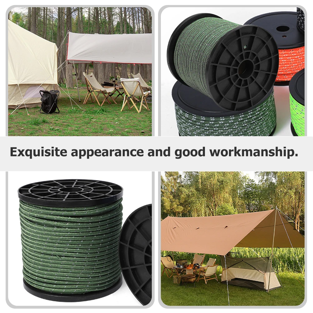 

Adjustable 1 Roll Camping Tent Ropes Reflective Canopy Rope Windproof Outdoor Supplies Tying Tools For Hiking Picnic